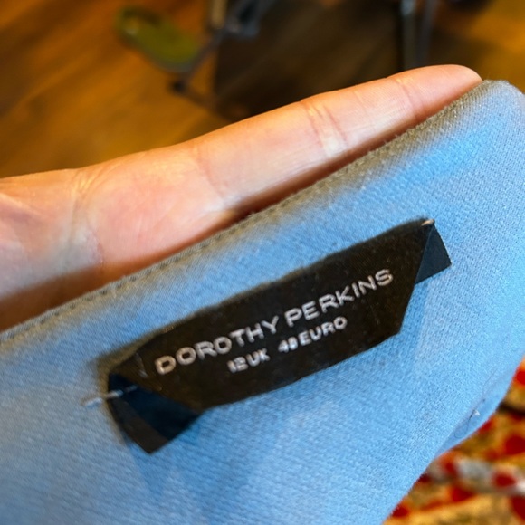 Dorothy Perkins Soft Blue Cap Sleeve Pleated Knee Length Sheath Dress Size 8 - Picture 2 of 11